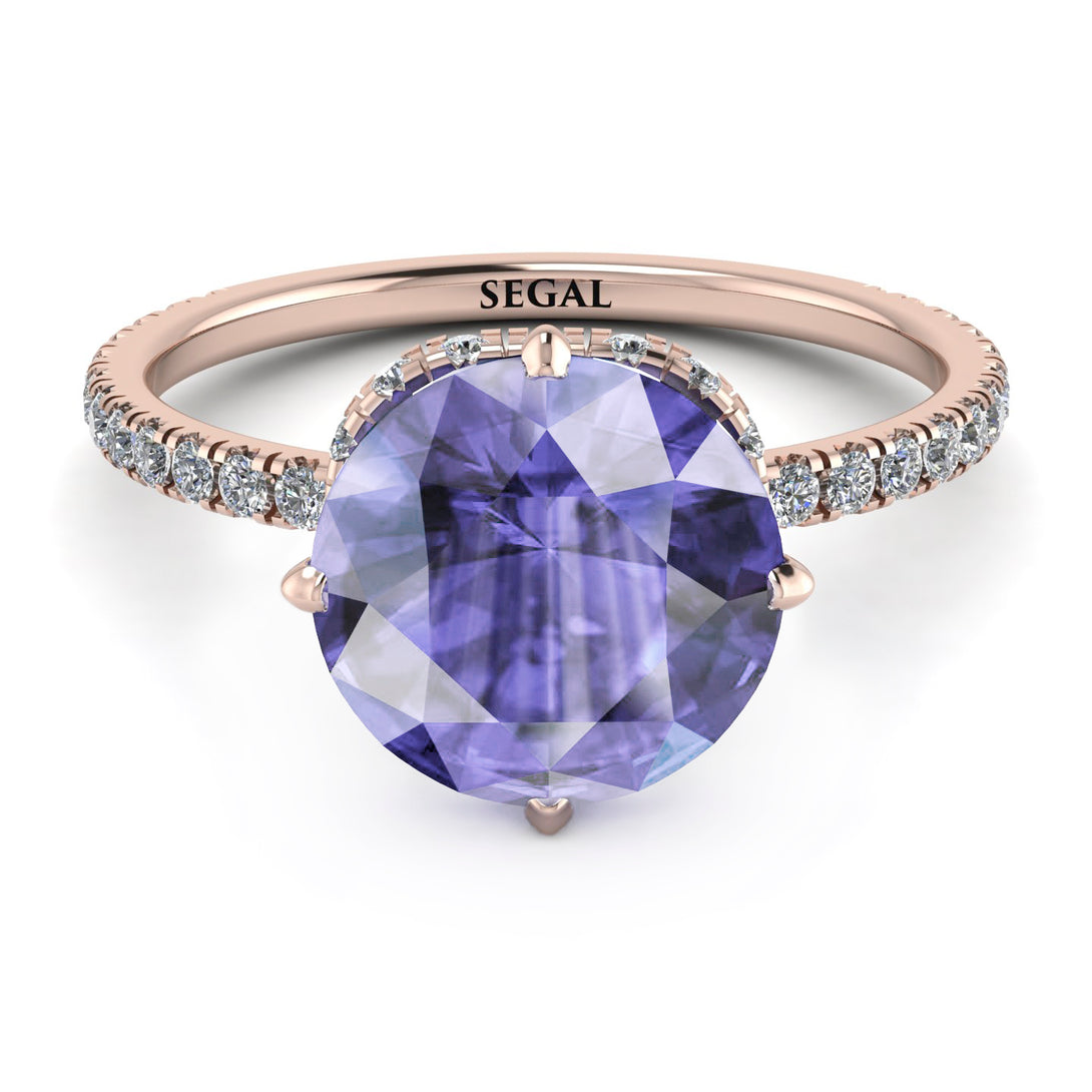 Double Hidden Halo Tanzanite Engagement Ring - Angelina No. 202