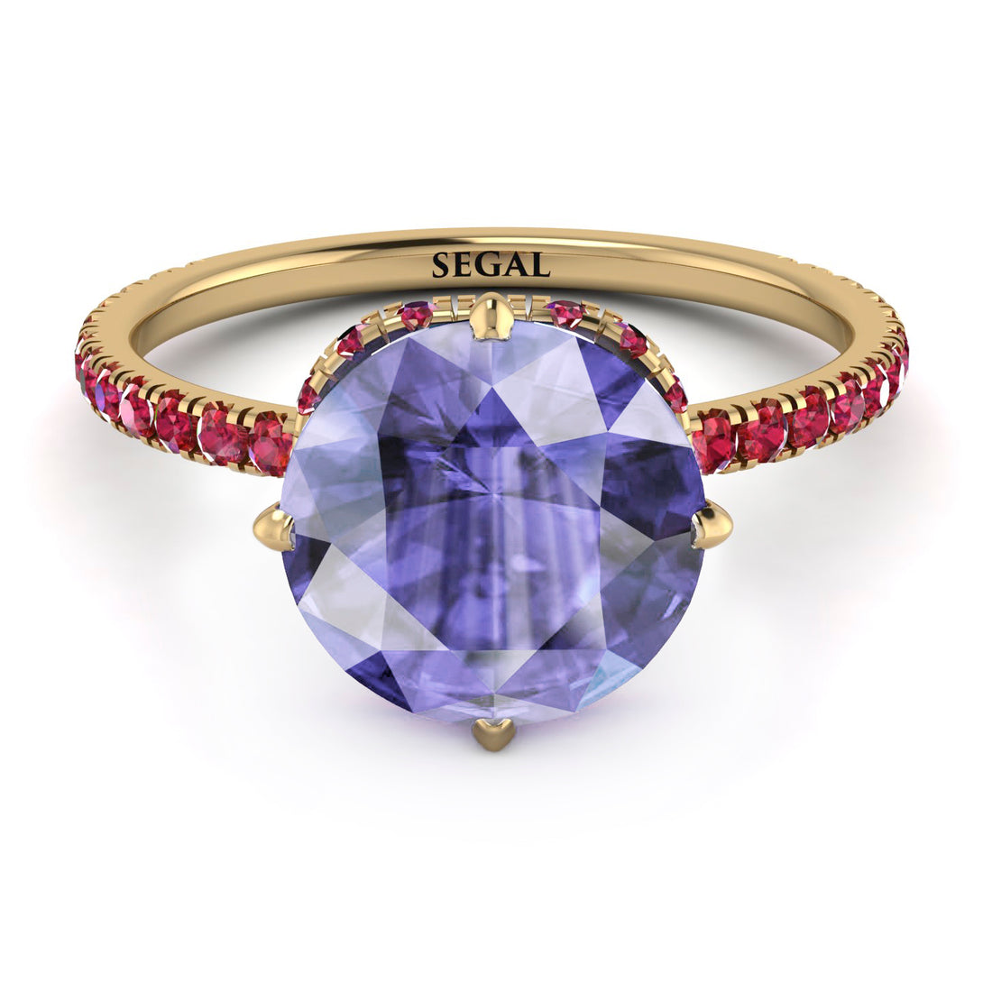 Double Hidden Halo Tanzanite Engagement Ring - Angelina No. 210