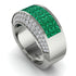 Emerald Cluster Wide Fancy Wedding Band - Kyla No. 6 image 2