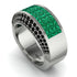 Emerald Cluster Wide Fancy Wedding Band - Kyla No. 36