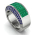 Emerald Cluster Wide Fancy Wedding Band - Kyla No. 66