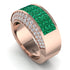 Emerald Cluster Wide Fancy Wedding Band - Kyla No. 5 image 2