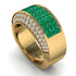 Emerald Cluster Wide Fancy Wedding Band - Kyla No. 4 image 2