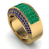 Emerald Cluster Wide Fancy Wedding Band - Kyla No. 64