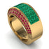 Emerald Cluster Wide Fancy Wedding Band - Kyla No. 49 image 2