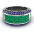 Emerald Cluster Wide Fancy Wedding Band - Kyla No. 66
