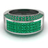 Emerald Cluster Wide Fancy Wedding Band - Kyla No. 21 image 1