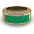 Emerald Cluster Wide Fancy Wedding Band - Kyla No. 4