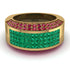 Emerald Cluster Wide Fancy Wedding Band - Kyla No. 49 image 1