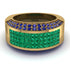 Emerald Cluster Wide Fancy Wedding Band - Kyla No. 64 image 1