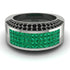 Emerald Cluster Wide Fancy Wedding Band - Kyla No. 36