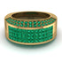 Emerald Cluster Wide Fancy Wedding Band - Kyla No. 19 image 1