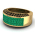 Emerald Cluster Wide Fancy Wedding Band - Kyla No. 34