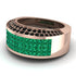Emerald Cluster Wide Fancy Wedding Band - Kyla No. 35