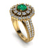 Emerald Double Halo Gold Engagement Ring - Danielle No. 4 image 2