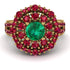 Emerald Double Halo Gold Engagement Ring - Danielle No. 49 image 3
