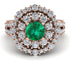 Emerald Double Halo Gold Engagement Ring - Danielle No. 5