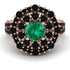 Emerald Double Halo Gold Engagement Ring - Danielle No. 35