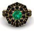 Emerald Double Halo Gold Engagement Ring - Danielle No. 34 image 3