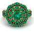Emerald Double Halo Gold Engagement Ring - Danielle No. 19 image 3