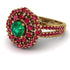 Emerald Double Halo Gold Engagement Ring - Danielle No. 49 image 1