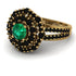Emerald Double Halo Gold Engagement Ring - Danielle No. 34 image 1