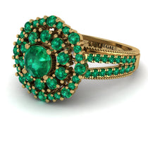 Emerald Double Halo Gold Engagement Ring - Danielle No. 19 image 1