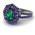 Emerald Double Halo Gold Engagement Ring - Danielle No. 66
