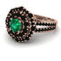 Emerald Double Halo Gold Engagement Ring - Danielle No. 35