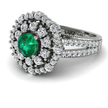 Emerald Double Halo Gold Engagement Ring - Danielle No. 6 image 1