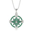 Emerald-Encrusted Compass Charm Necklace - Celeste No. 6 image 1