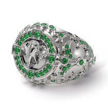Emerald Bespoke Elephant Men’s Fashion Ring - Charles No. 6 image 1