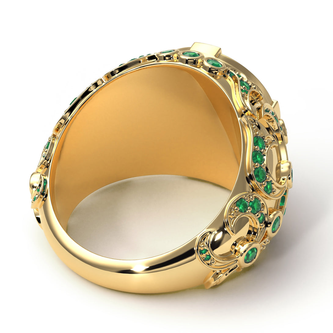 Emerald Cobra Gold Men's Fashion Ring - Waylon No. 4