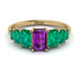 Emerald Cut Amethyst Geometrical Ring - Briella No. 304