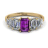 Emerald Cut Amethyst Geometrical Ring - Briella No. 301 image 1