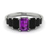 Emerald Cut Amethyst Geometrical Ring - Briella No. 309 image 1