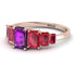 Emerald Cut Amethyst Geometrical Ring - Briella No. 311 image 3