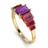 Emerald Cut Amethyst Geometrical Ring - Briella No. 310