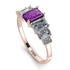 Emerald Cut Amethyst Geometrical Ring - Briella No. 302 image 2