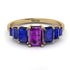 Emerald Cut Amethyst Geometrical Ring - Briella No. 313 image 1