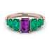 Emerald Cut Amethyst Geometrical Ring - Briella No. 305
