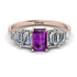 Emerald Cut Amethyst Geometrical Ring - Briella No. 302 image 1