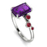 Emerald Cut Amethyst Ring With Bezel - Alina No. 312