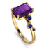 Emerald Cut Amethyst Ring With Bezel - Alina No. 313