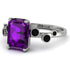 Emerald Cut Amethyst Ring With Bezel - Alina No. 309