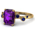 Emerald Cut Amethyst Ring With Bezel - Alina No. 313