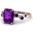 Emerald Cut Amethyst Ring With Bezel - Alina No. 314