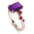 Emerald Cut Amethyst Ring With Bezel - Alina No. 311