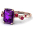Emerald Cut Amethyst Ring With Bezel - Alina No. 311
