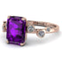 Emerald Cut Amethyst Ring With Bezel - Alina No. 302 image 3